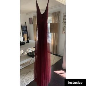 Burgundy dress, size large, never worn.